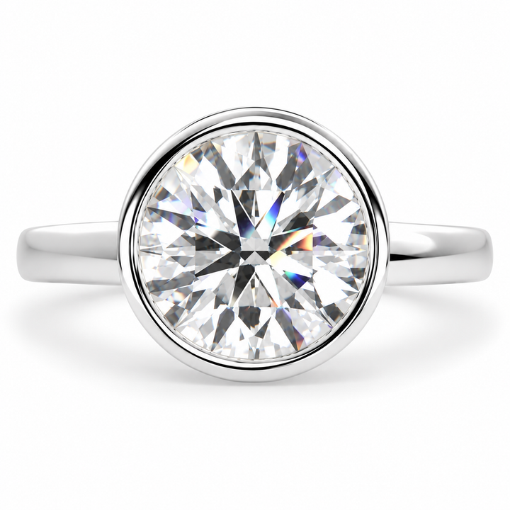 Xenia 6.15 Carat Round Cut Halo Pave Solitaire Engagement Ring