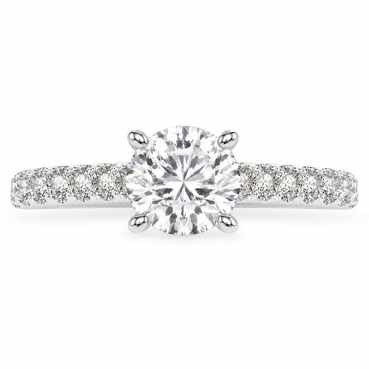 Ginevra 2.2 Carat Round Cut Tapered Engagement Ring