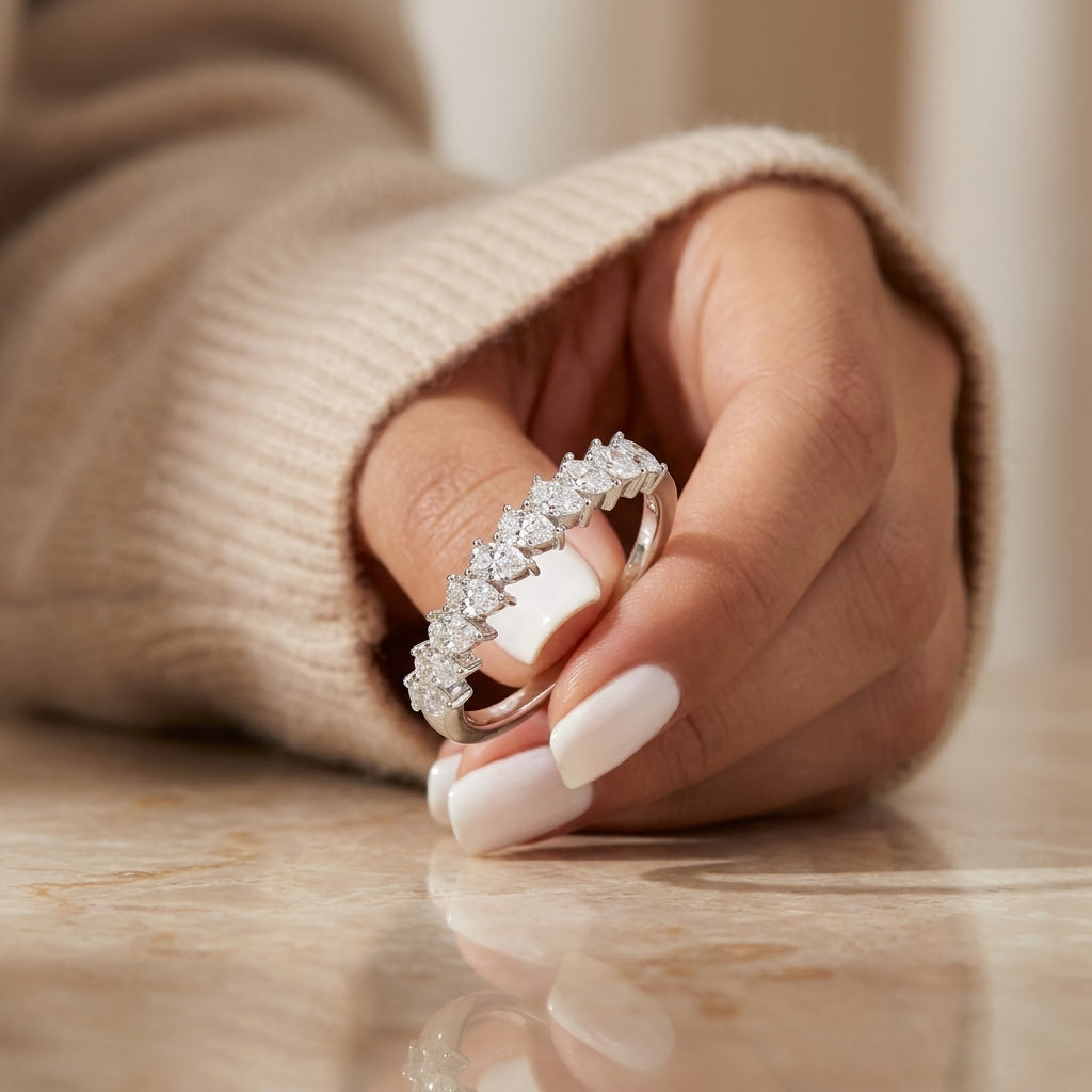 1.00 CT Lab-Grown Diamond Stackable Ring in 14K White Gold (D–F / VS1–VS2)