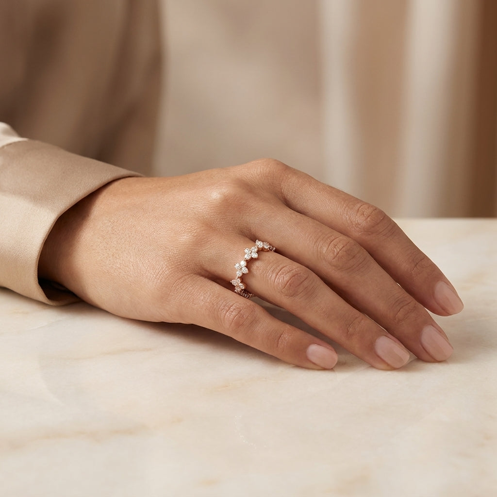1.00 CT Lab-Grown Diamond Band Fashion Ring in 14K White Gold (D–F / VS1–VS2)