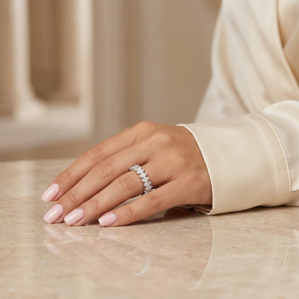 1.00 CT Lab-Grown Diamond Stackable Ring in 14K White Gold (D–F / VS1–VS2)