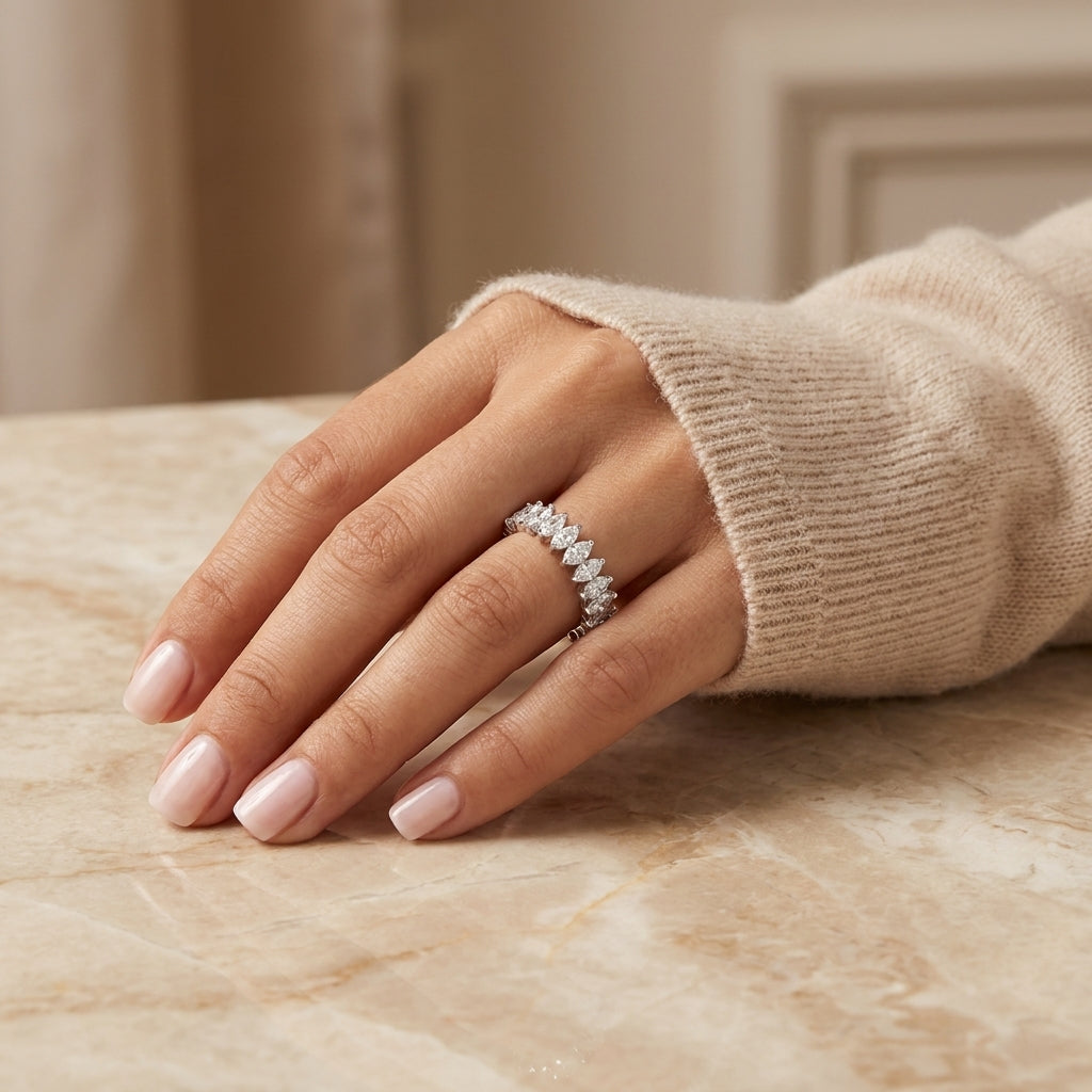 1.00 CT Lab-Grown Diamond Stackable Ring in 14K White Gold (D–F / VS1–VS2)