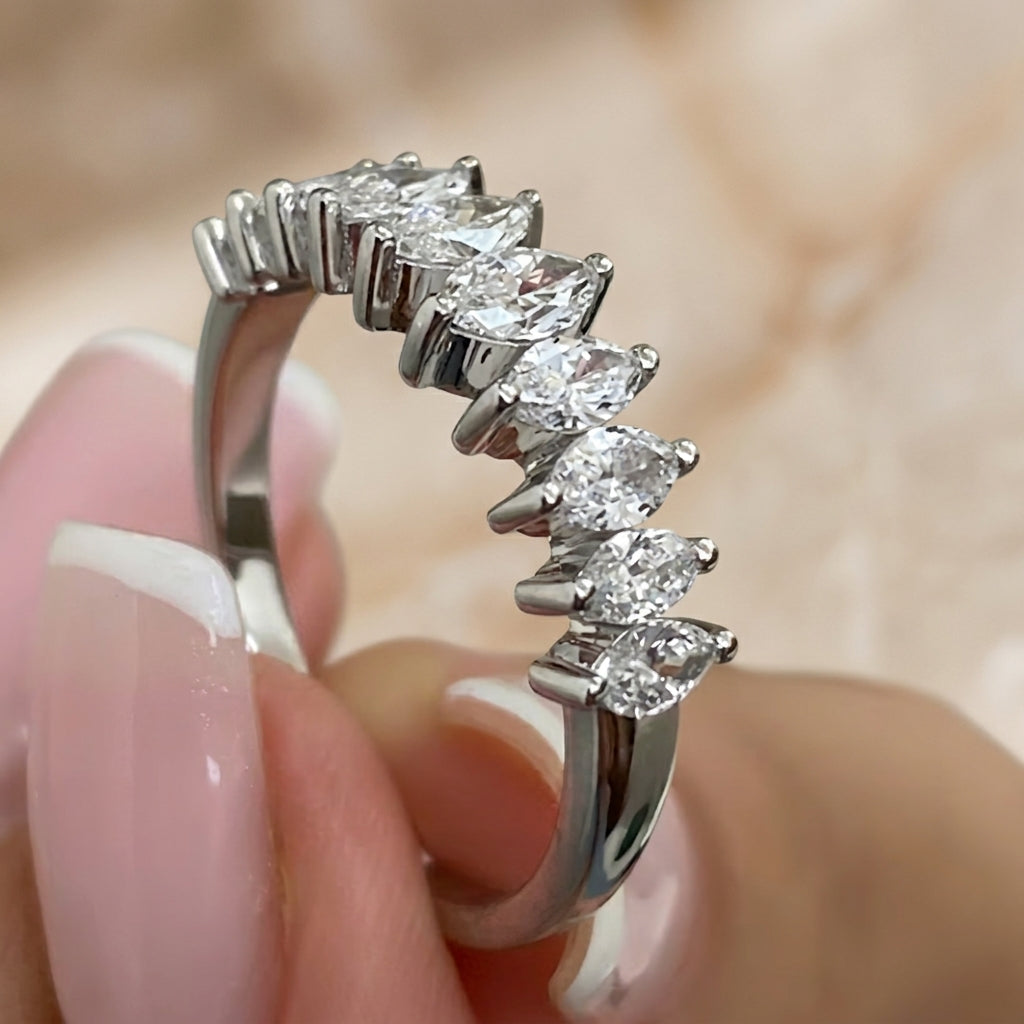 1.00 CT Lab-Grown Diamond Stackable Ring in 14K White Gold (D–F / VS1–VS2)
