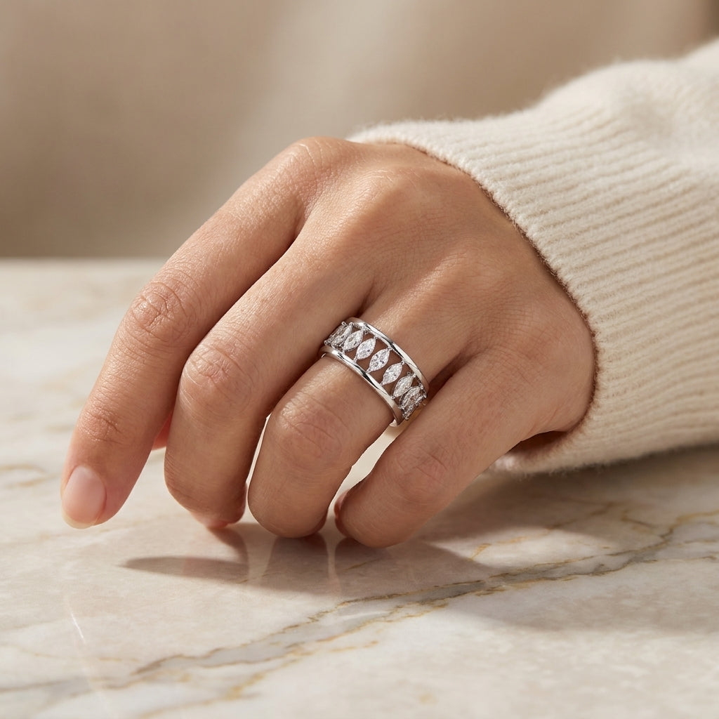 2.02 CT Lab-Grown Diamond Band Ring in 14K White Gold (D–F / VS1–VS2)