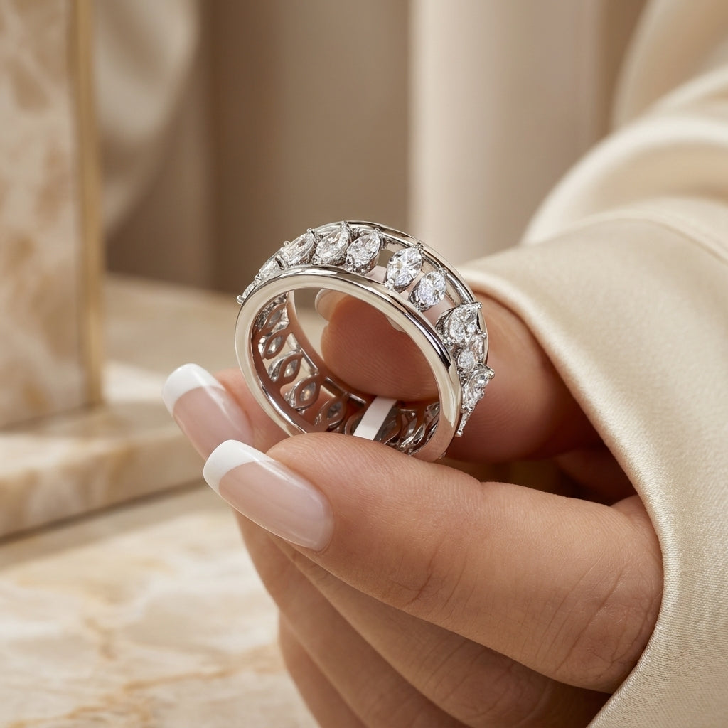 2.02 CT Lab-Grown Diamond Band Ring in 14K White Gold (D–F / VS1–VS2)