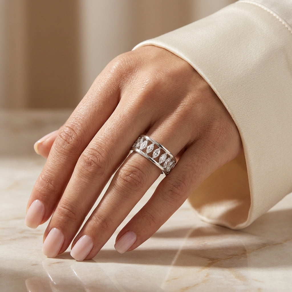 2.02 CT Lab-Grown Diamond Band Ring in 14K White Gold (D–F / VS1–VS2)