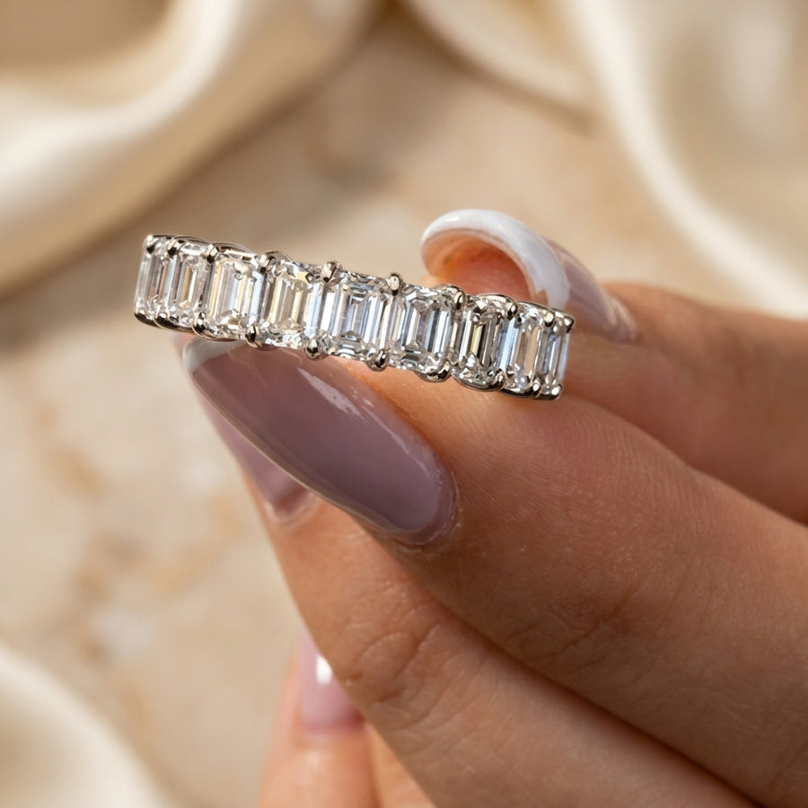 4.86 CT Lab-Grown Diamond Eternity Ring in 14K White Gold (D–F / VS1–VS2)