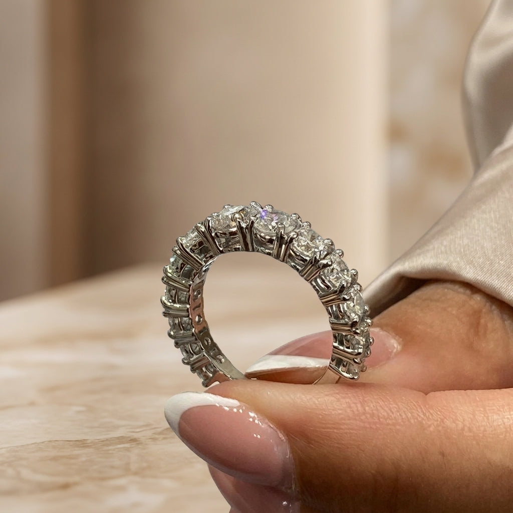 2.58 CT Lab-Grown Diamond Eternity Ring in 14K White Gold (D–F / VS1–VS2)