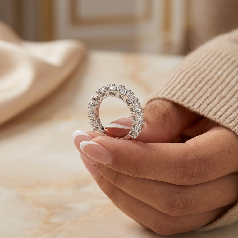 2.58 CT Lab-Grown Diamond Eternity Ring in 14K White Gold (D–F / VS1–VS2)