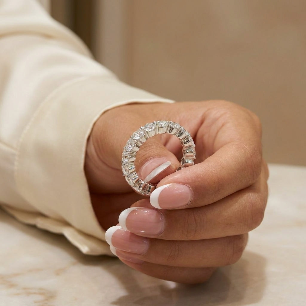 3.14 CT Lab-Grown Diamond Eternity Ring in 14K White Gold (D–F / VS1–VS2)