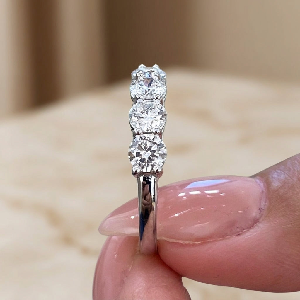 1.96 CT Lab-Grown Diamond Half Eternity Ring in 14K White Gold (D–F / VS1–VS2)