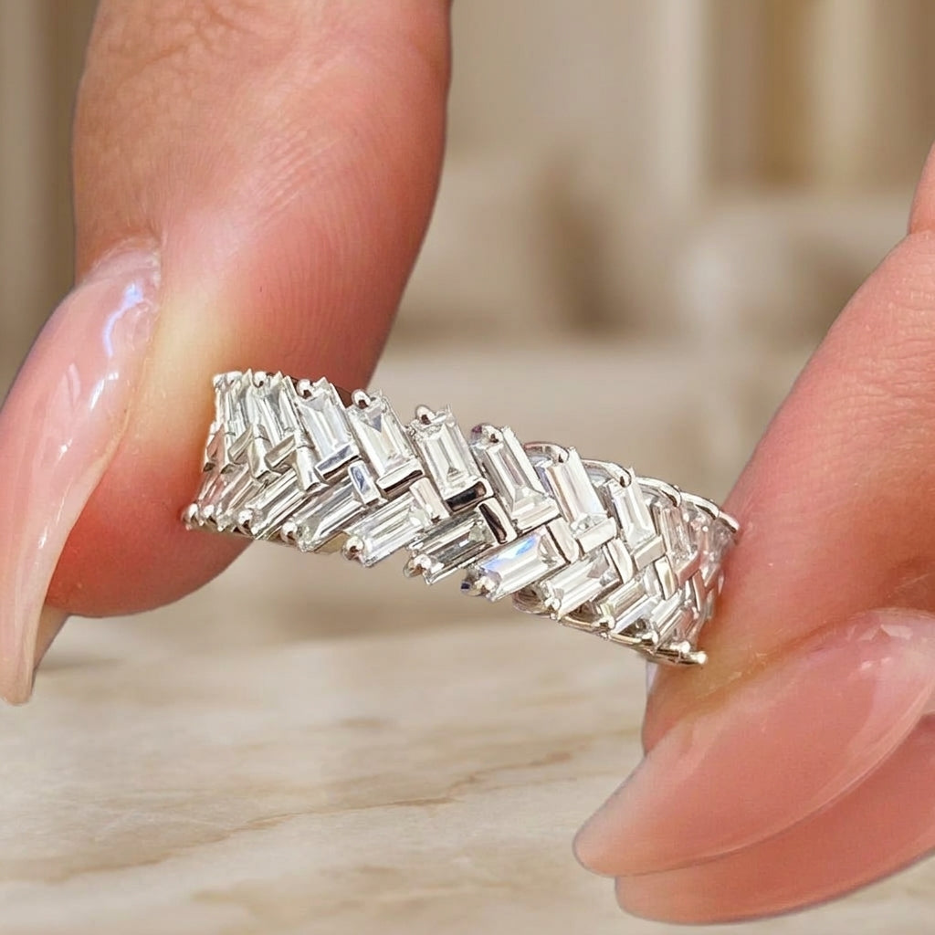 1.65 CT Lab-Grown Diamond Band Fashion Ring in 14K White Gold (D–F / VS1–VS2)