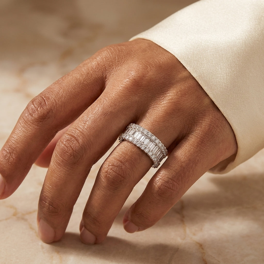 1.59 CT Lab-Grown Diamond Band Ring in 14K White Gold (D–F / VS1–VS2)