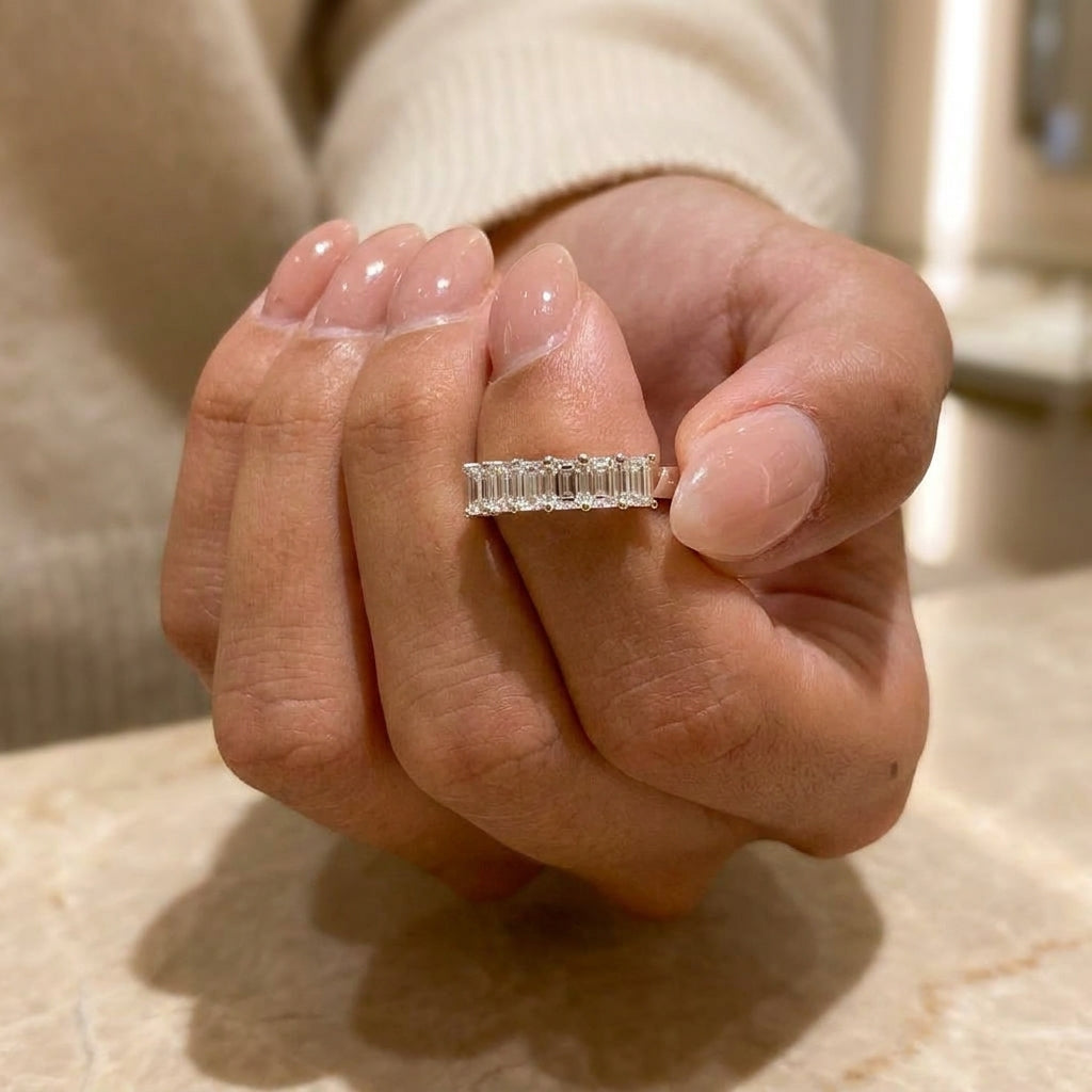 1.16 CT Lab-Grown Diamond Stackable Ring in 14K White Gold (D–F / VS1–VS2)