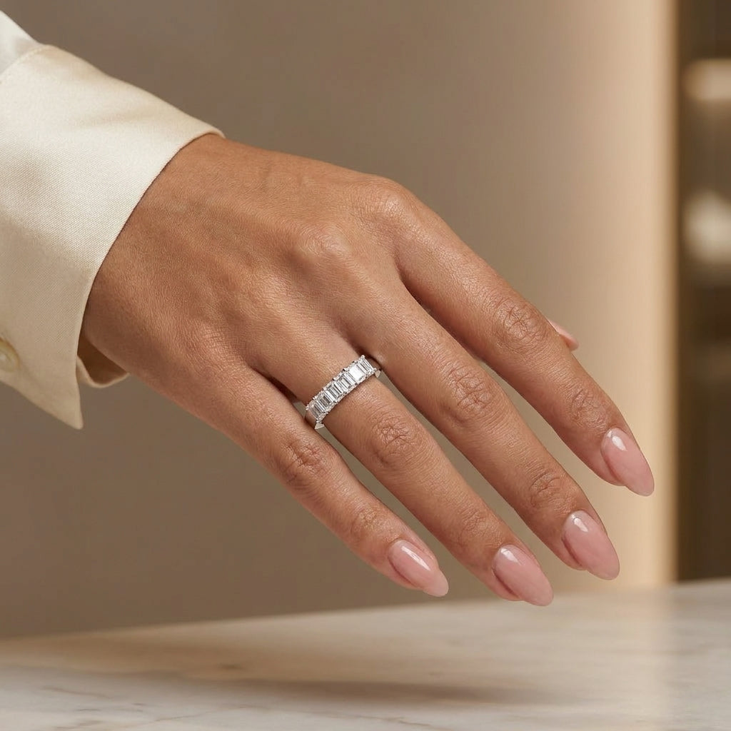 1.16 CT Lab-Grown Diamond Stackable Ring in 14K White Gold (D–F / VS1–VS2)