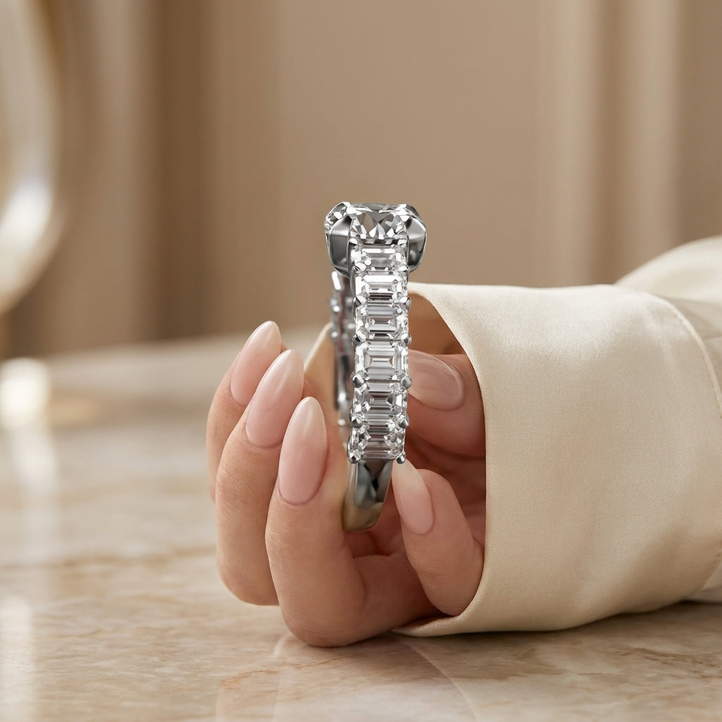 1.50 CT Lab-Grown Diamond Band Fashion Ring in 14K White Gold (D–F / VS1–VS2)
