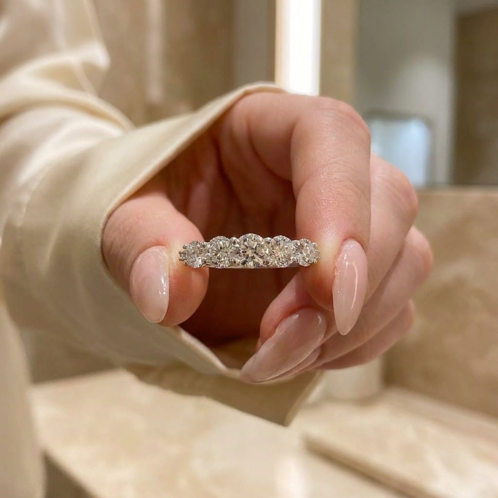 1.30 CT Lab-Grown Diamond Stackable Fashion Ring in 14K White Gold (D–F / VS1–VS2)