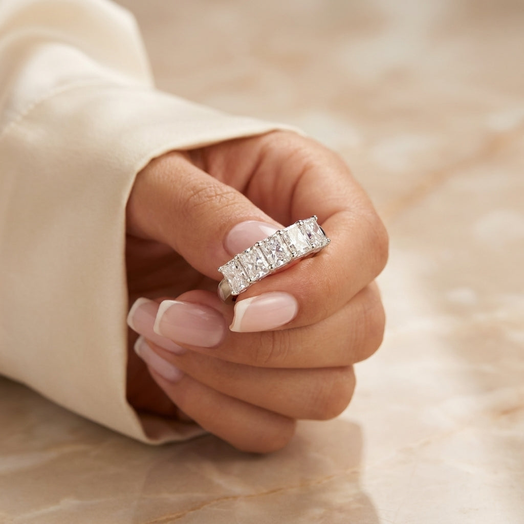 1.32 CT Lab-Grown Diamond Stackable Ring in 14K White Gold (D–F / VS1–VS2)