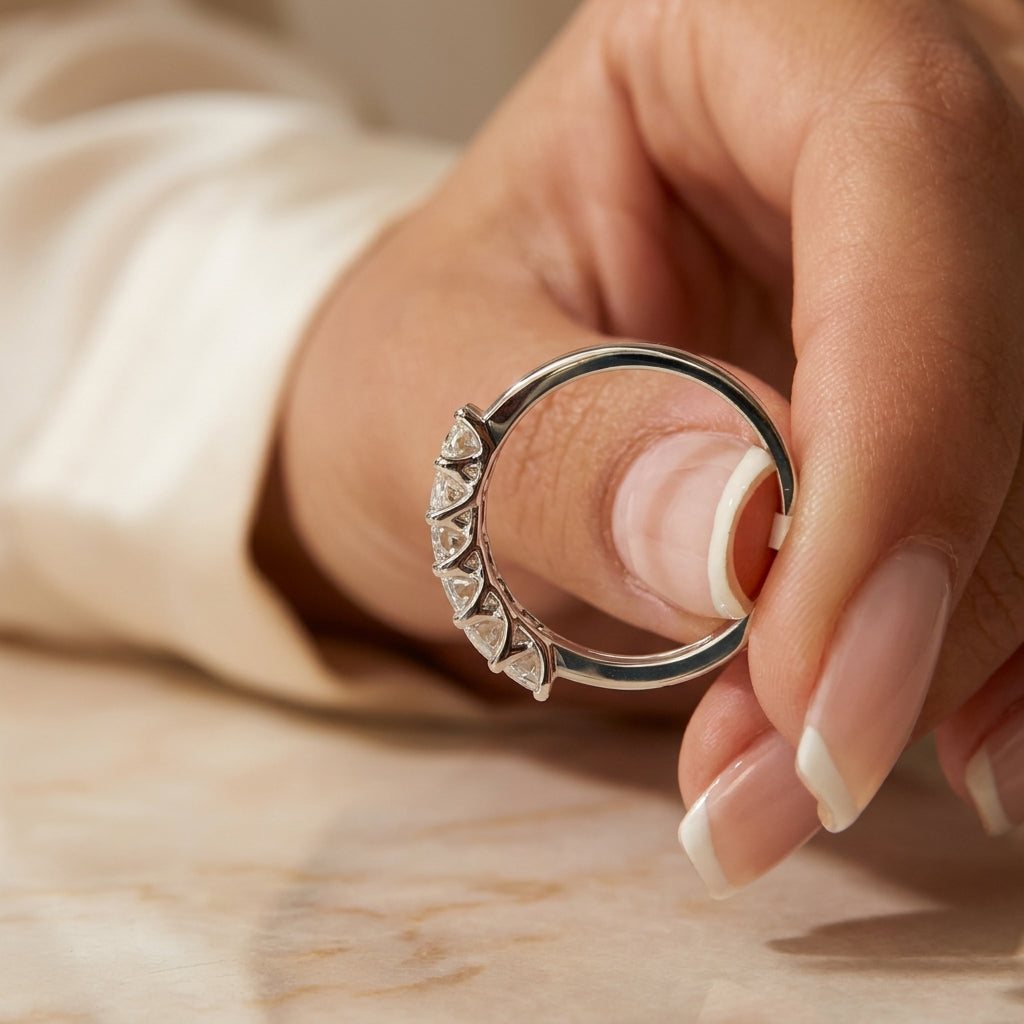 1.32 CT Lab-Grown Diamond Stackable Ring in 14K White Gold (D–F / VS1–VS2)