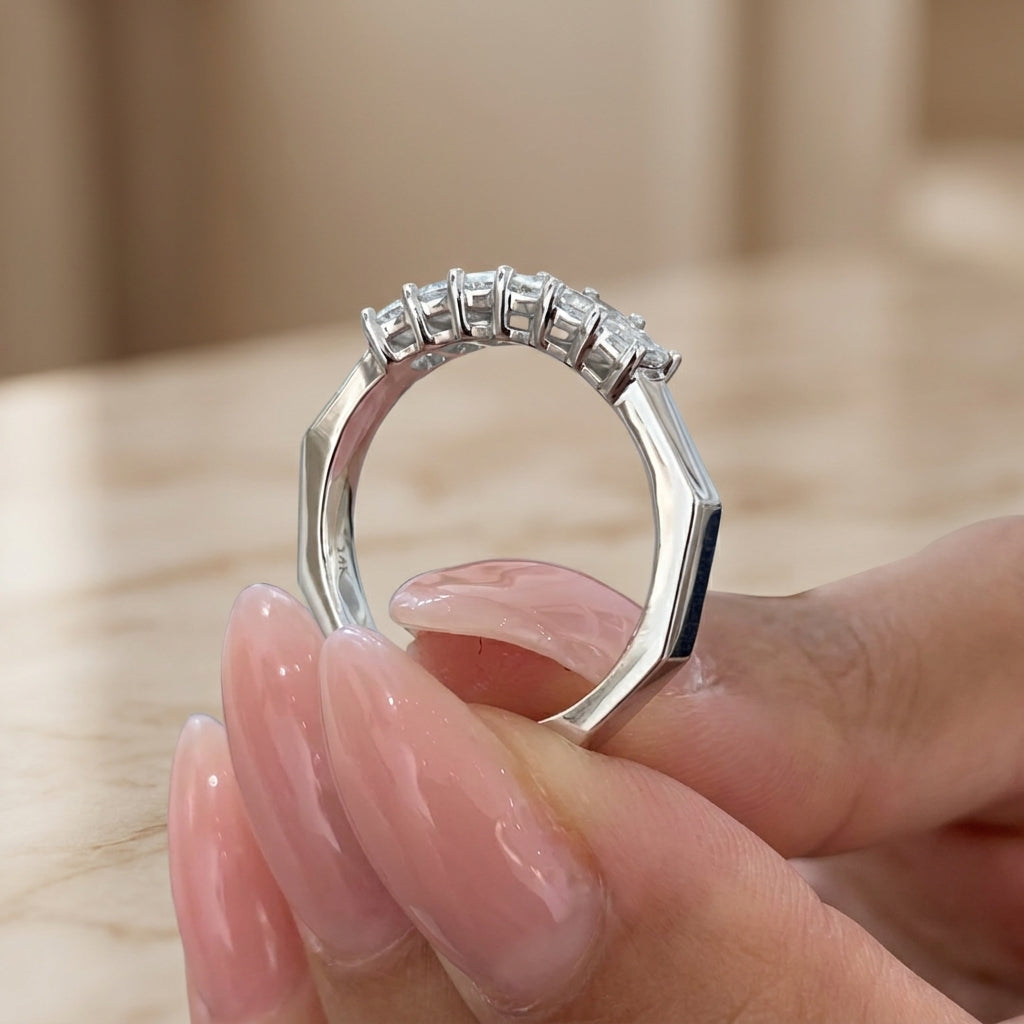 1.00 CT Lab-Grown Diamond Band Fashion Ring in 14K White Gold (D–F / VS1–VS2)