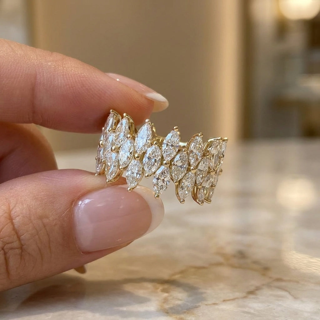 2.80 CT Three-Row Lab-Grown Diamond Eternity Ring in 14K Gold (D–F / VS1–VS2)