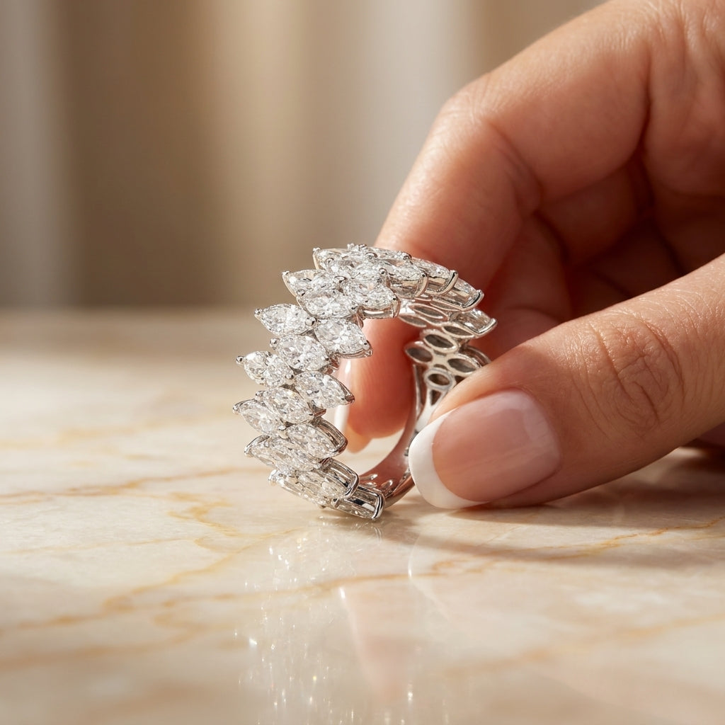 3.20 CT Lab-Grown Diamond Prong Ring in 14K White Gold (D–F / VS1–VS2)