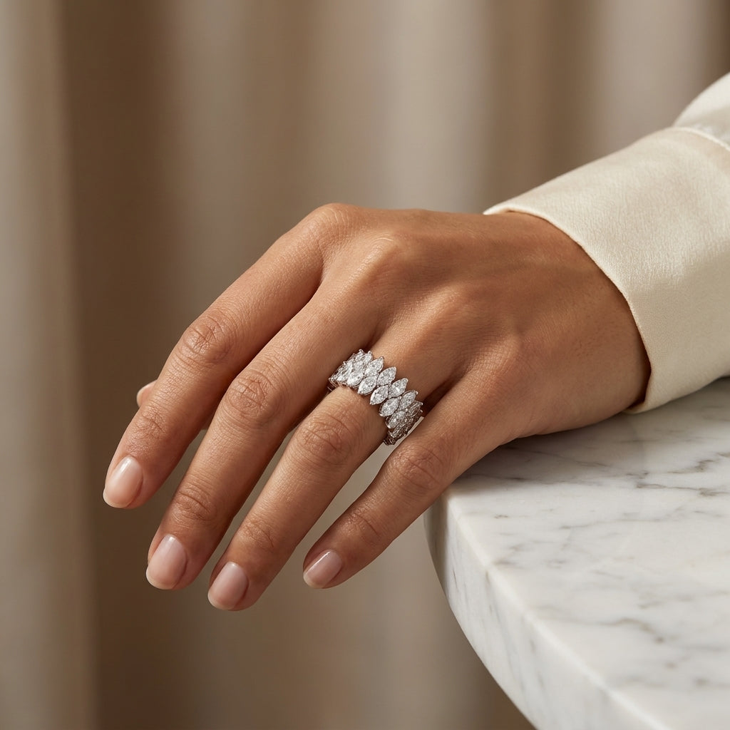 3.20 CT Lab-Grown Diamond Prong Ring in 14K White Gold (D–F / VS1–VS2)