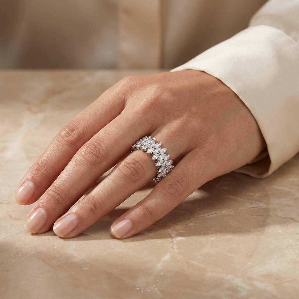 3.20 CT Lab-Grown Diamond Prong Ring in 14K White Gold (D–F / VS1–VS2)