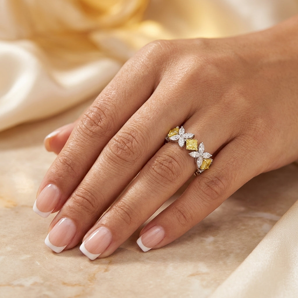 5.70 CT Lab-Grown Diamond Cluster Ring in 14K Gold (D–F / VS1–VS2)