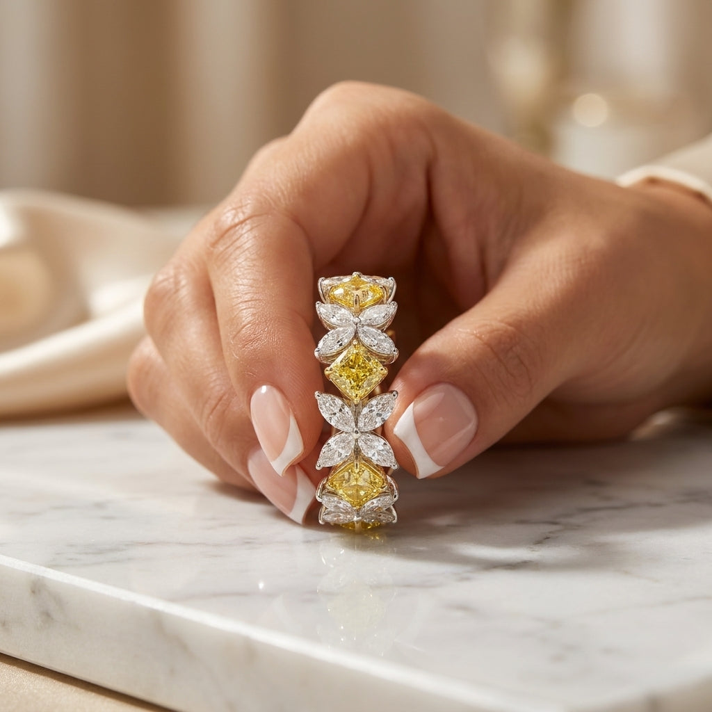 5.70 CT Lab-Grown Diamond Cluster Ring in 14K Gold (D–F / VS1–VS2)