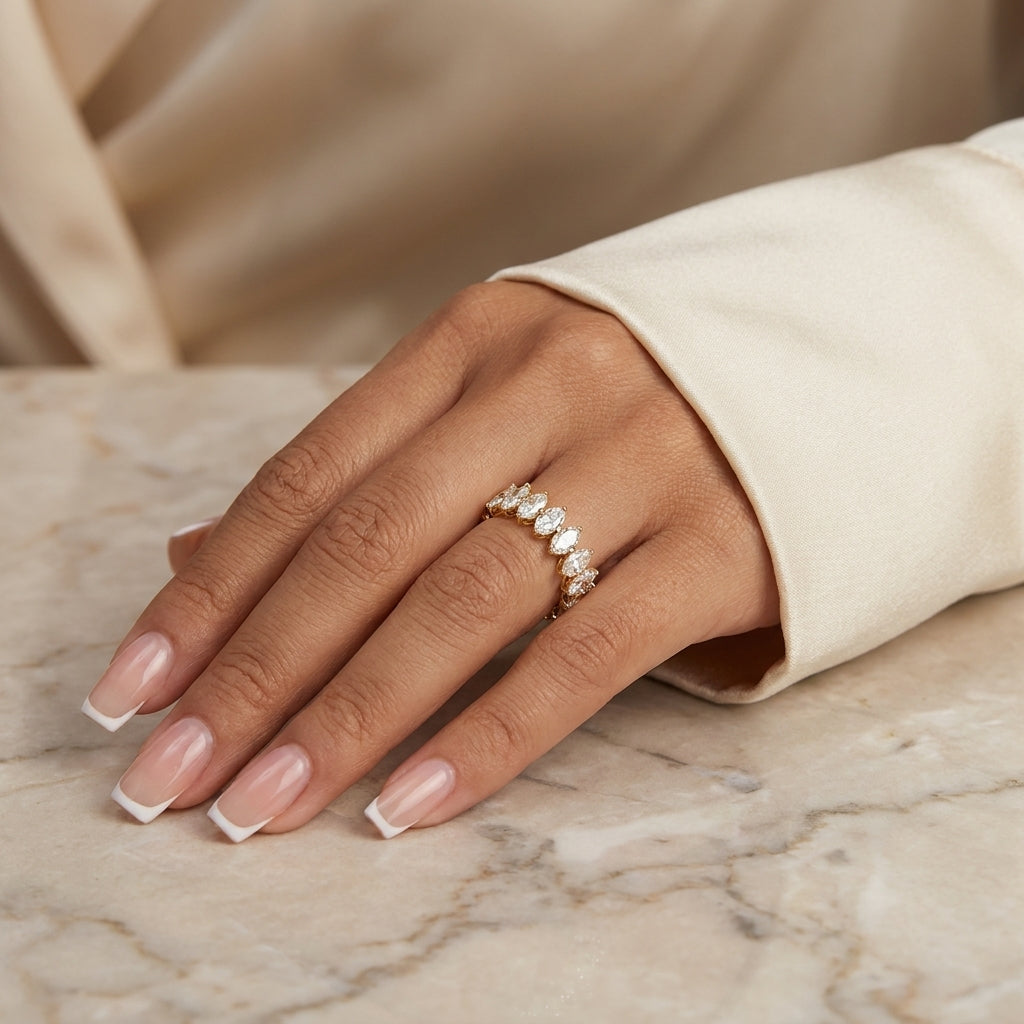 1.60 CT Lab-Grown Diamond 6-Stone Anniversary Ring in 14K White Gold (D–F / VS1–VS2)