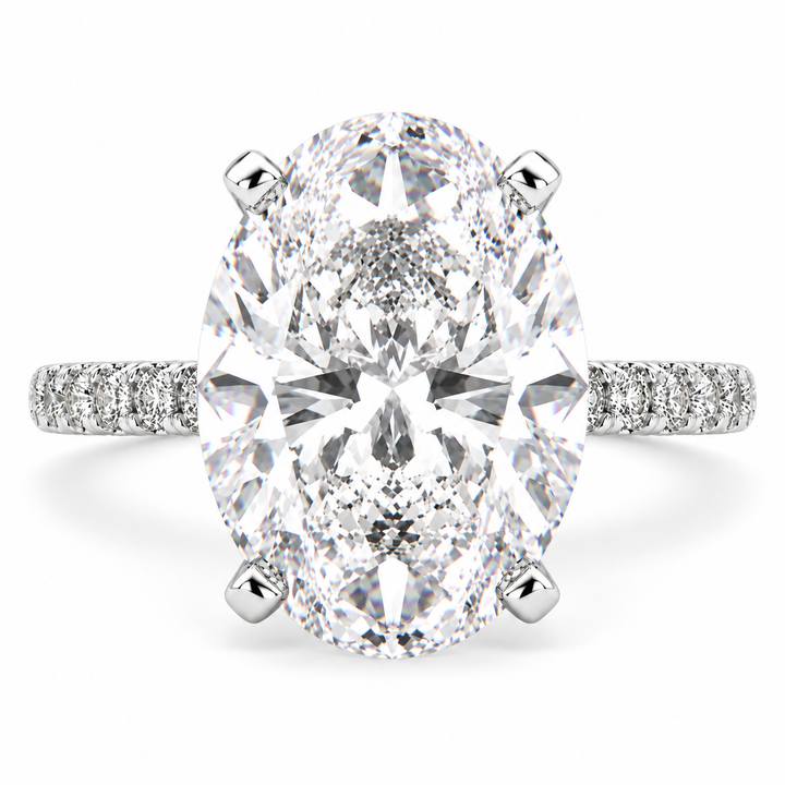 Ginevra 7.2 Carat Oval Cut Tapered Engagement Ring