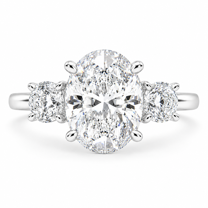 Hana 5.2 Carat Oval Cut 3 Stone Engagement Ring