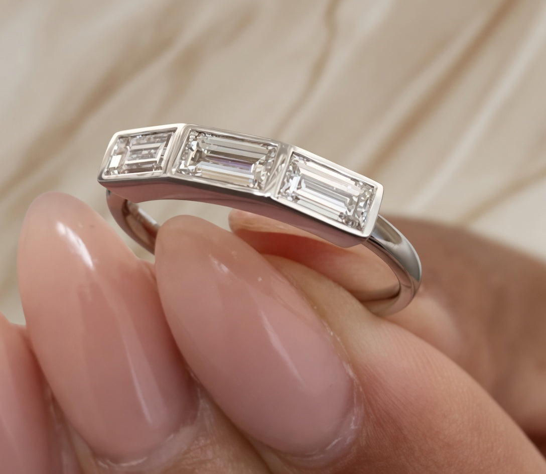 1.00 CT Lab-Grown Diamond Wedding Band Ring in 14K White Gold (D–F / VS1–VS2)