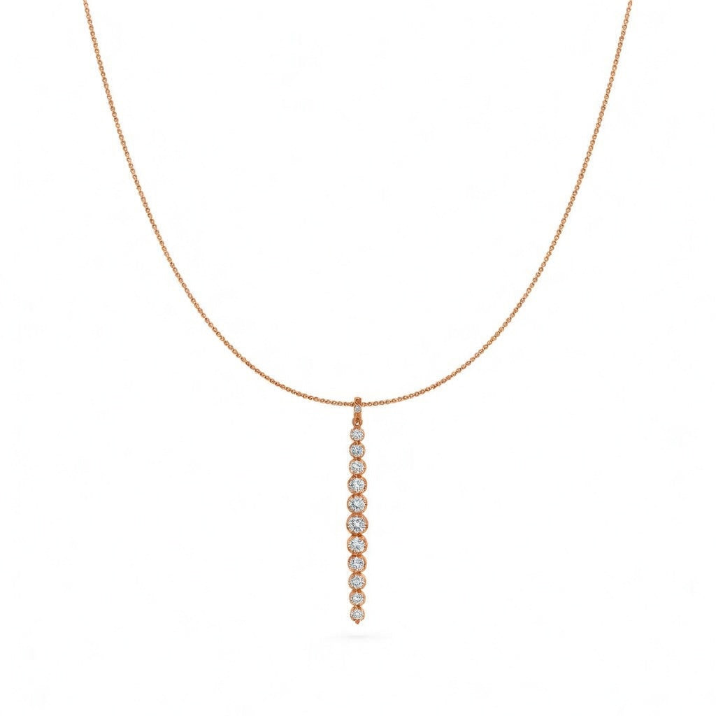 1.2 Ct Round Cut Diamond Lariat Necklace VS1 D-F White Gold 14k