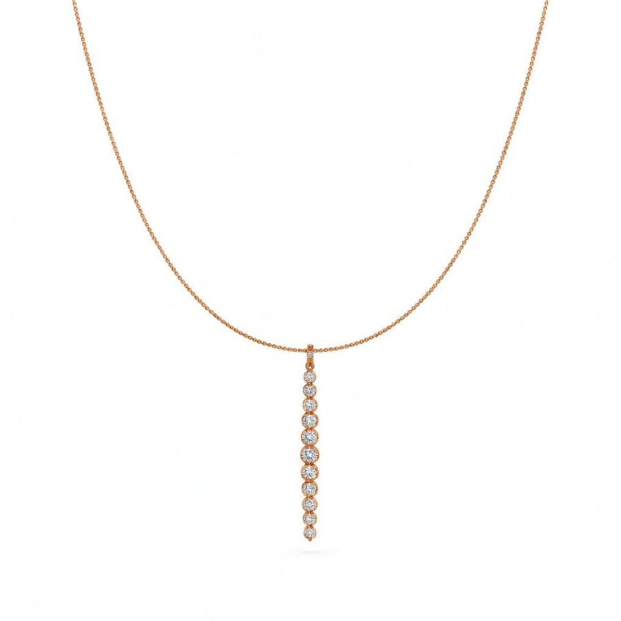 1.2 Ct Round Cut Diamond Lariat Necklace VS1 D-F White Gold 14k