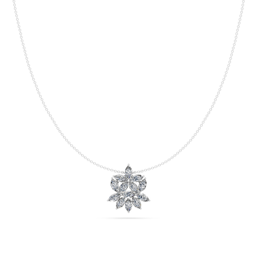 1.75 Ct Marquise Cut Diamond Pendant Necklace VS1 D-F White Gold 14k