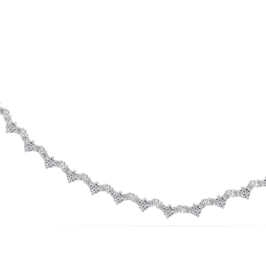 3.65 Ct Round Cut Diamond Tennis Necklace VS1 D-F White Gold 14k