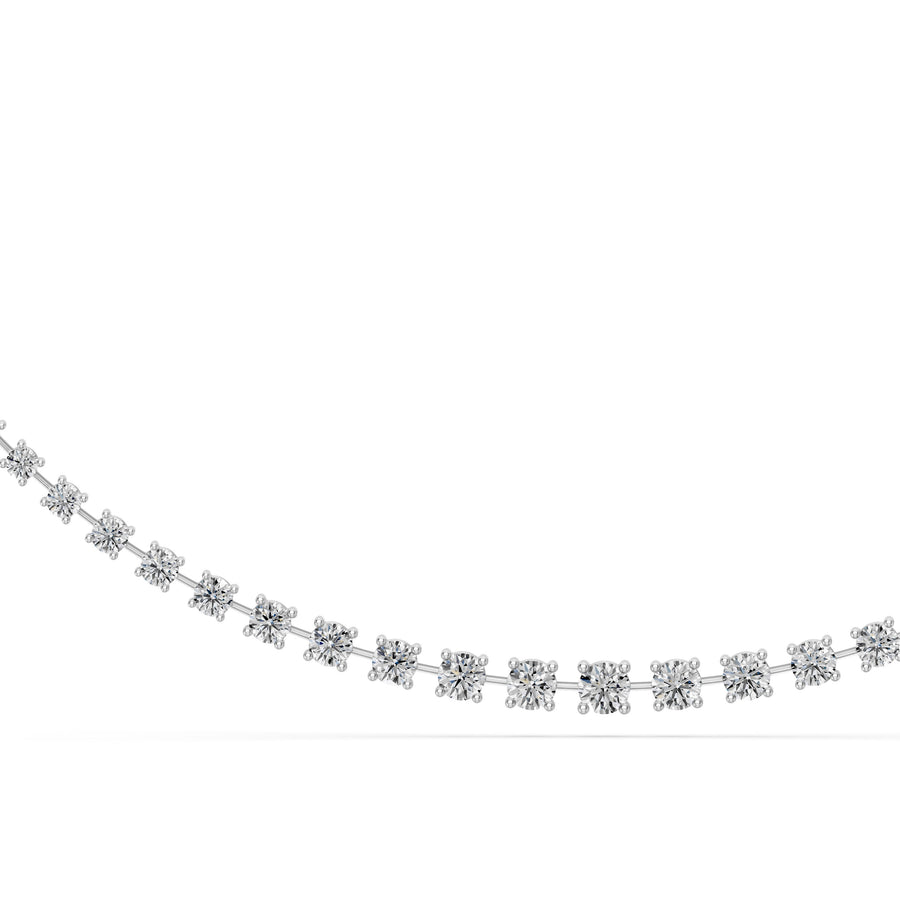 6.65 Ct Round Cut Diamond Tennis Necklace VS1 D-F White Gold 14k