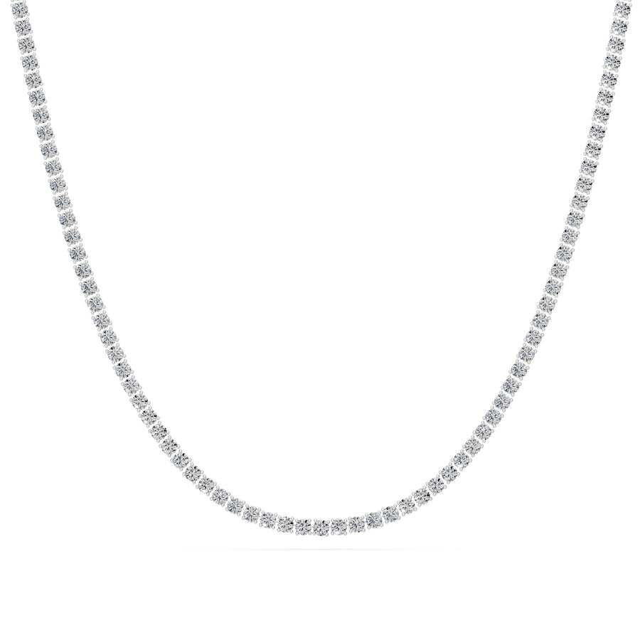 11.5 Ct Round Cut Diamond Tennis Necklace VS1 D-F White Gold 14k