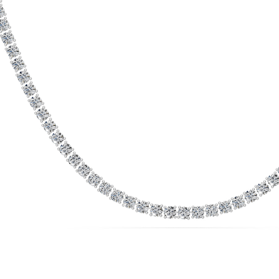 11.5 Ct Round Cut Diamond Tennis Necklace VS1 D-F White Gold 14k