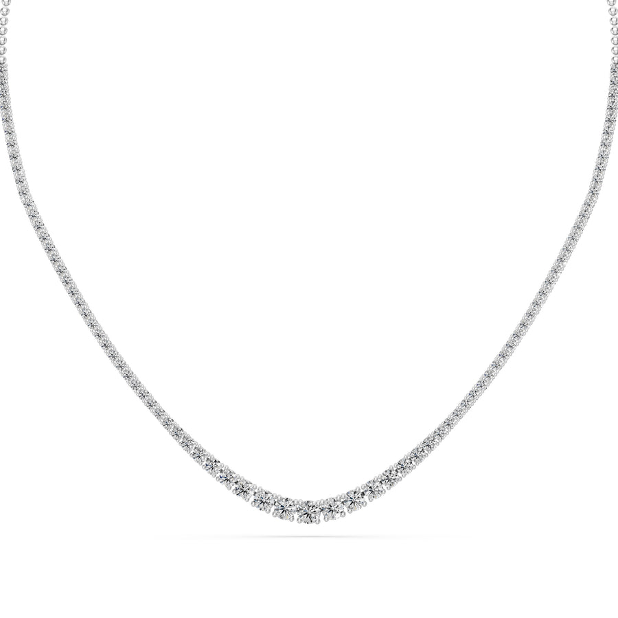 6.5 Ct Round Cut Diamond Tennis Necklace VS1 D-F White Gold 14k