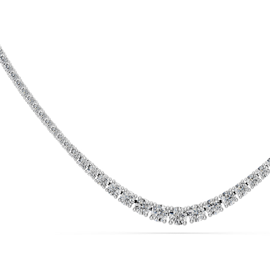 6.5 Ct Round Cut Diamond Tennis Necklace VS1 D-F White Gold 14k