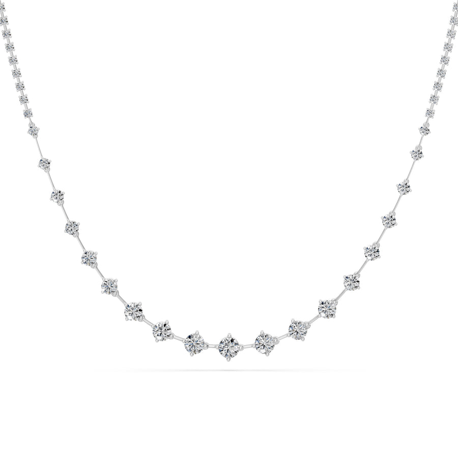 5.5 Ct Round Cut Diamond Tennis Necklace VS1 D-F White Gold 14k