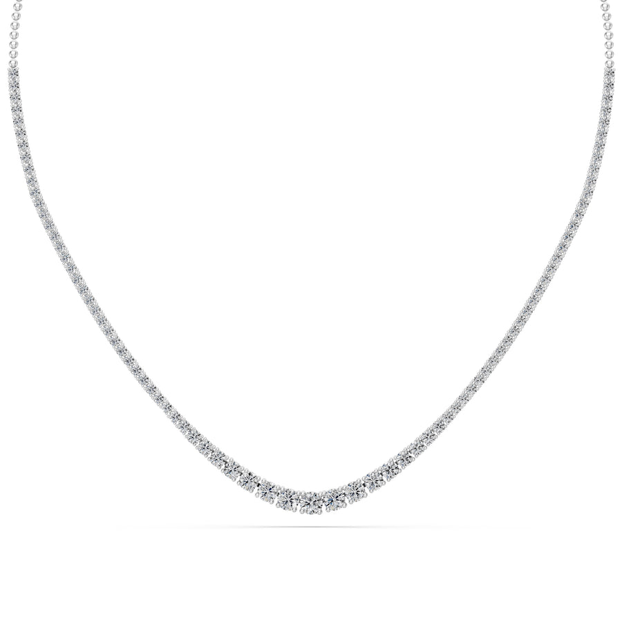 6.5 Ct Round Cut Diamond Tennis Necklace VS1 D-F White Gold 14k