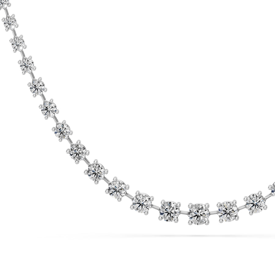 6.8 Ct Round Cut Diamond Tennis Necklace VS1 D-F White Gold 14k