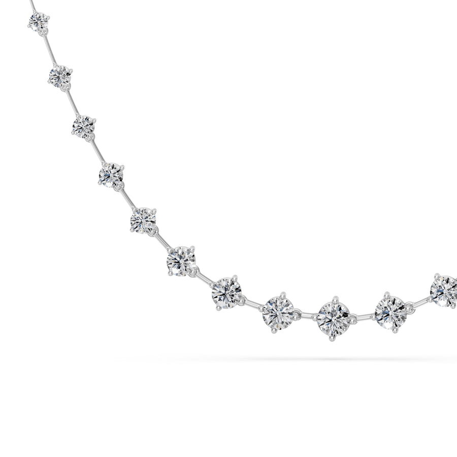 5.45 Ct Round Cut Diamond Tennis Necklace VS1 D-F White Gold 14k