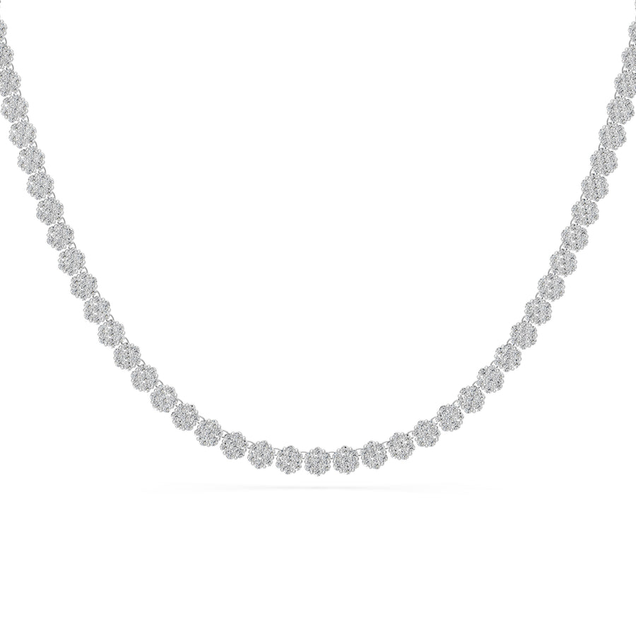 6.75 Ct Round Cut Diamond Tennis Necklace VS1 D-F White Gold 14k