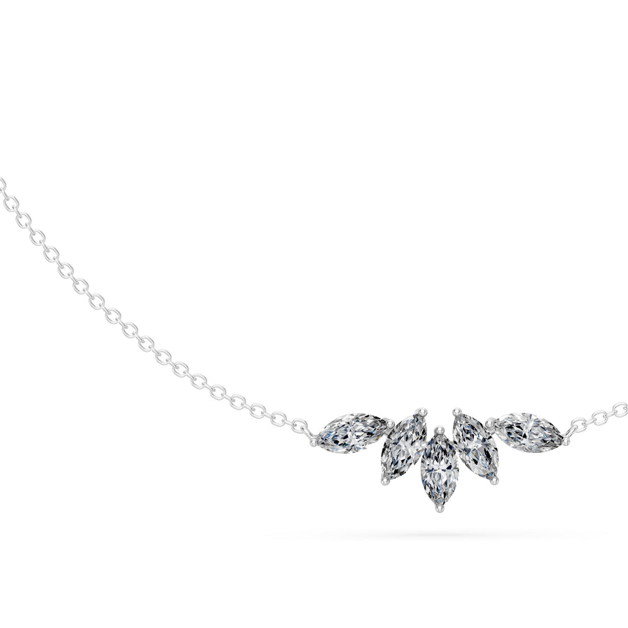 0.5 Ct Marquise Cut Diamond Chain Necklace VS1 D-F White Gold 14k