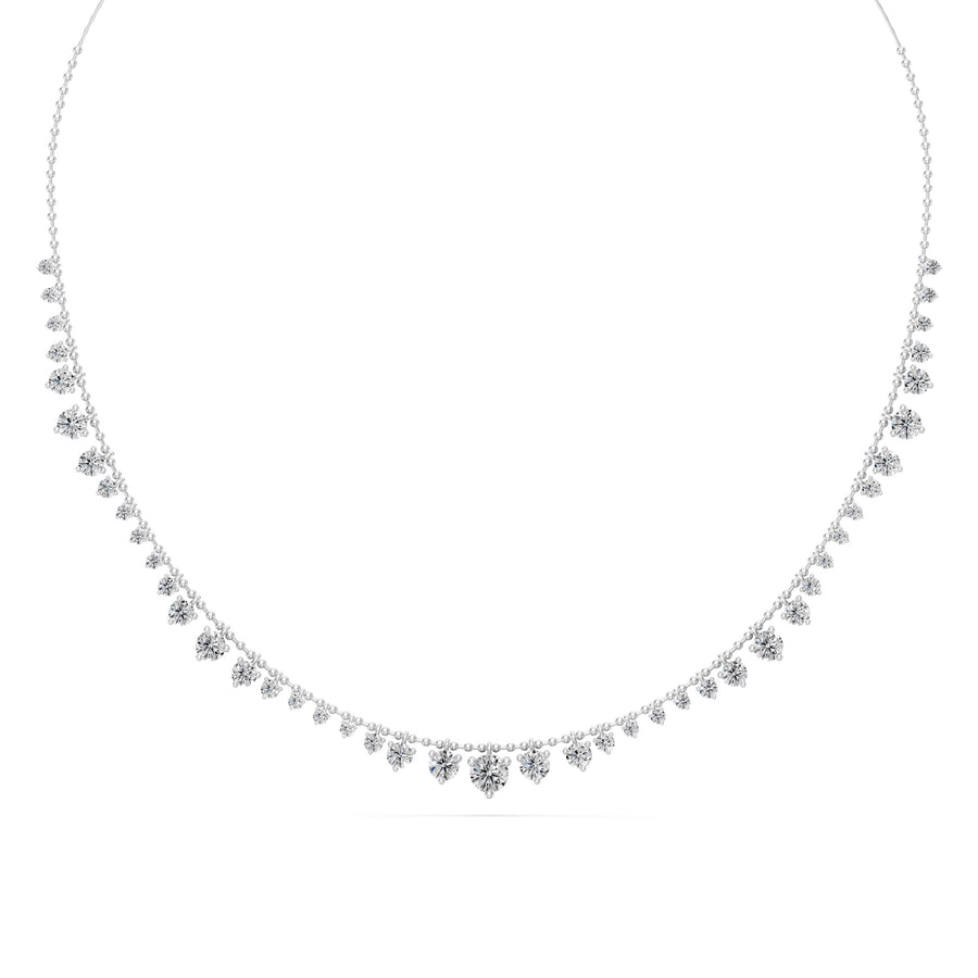 4.5 Ct Round Cut Diamond Chain Necklace VS1 D-F White Gold 14k